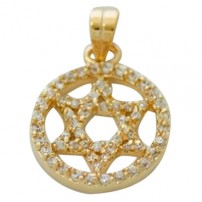 Circle Star of David Pendant